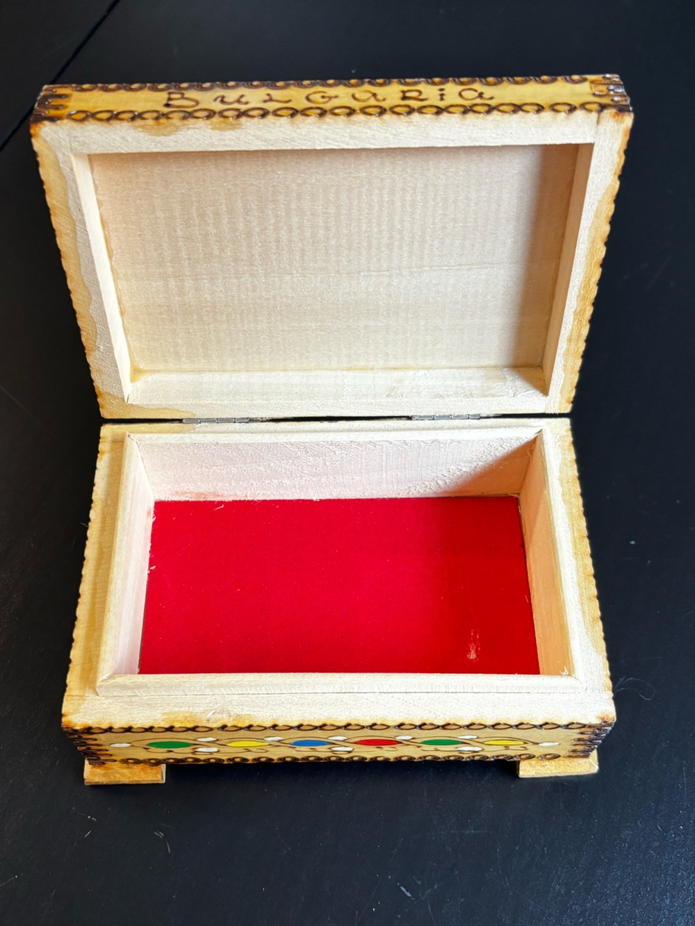 $5 ADD ON Handcrafted Wooden Jewelry Box with Red Velvet Liner